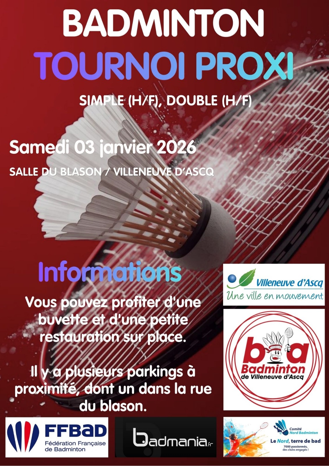 03-01-2026 | Proxi P | DH DD (14h30-18h00) | VILLENEUVE D'ASCQ